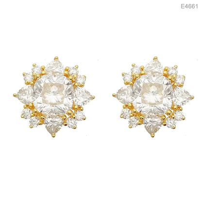Moissanite Floral Earrings