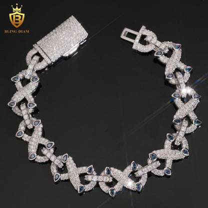 Iced Out Moissanite Cuban Bracelet
