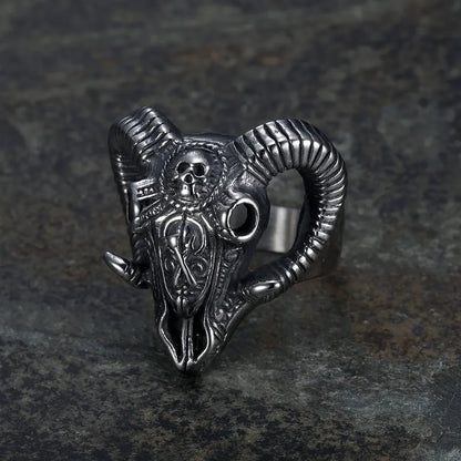 Goat Skull Ring
