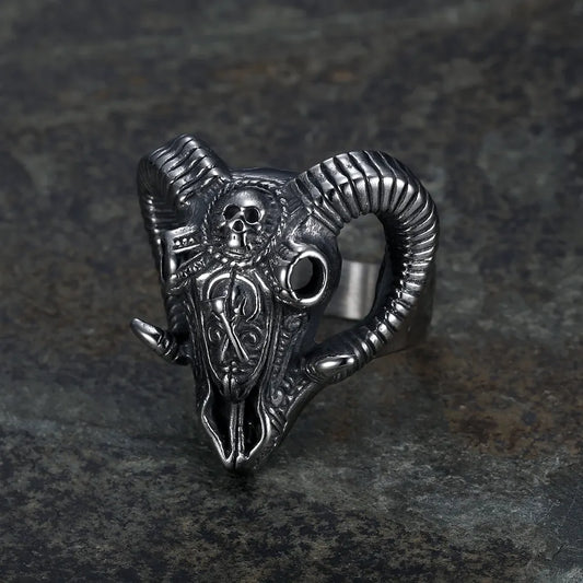 Goat Skull Ring