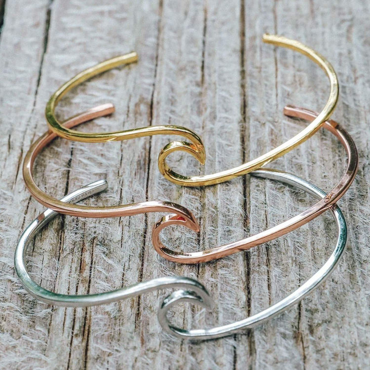 Ocean Wave Open Cuff Bracelet