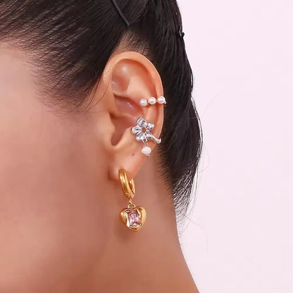 Flower Snake Clip-on Earrings