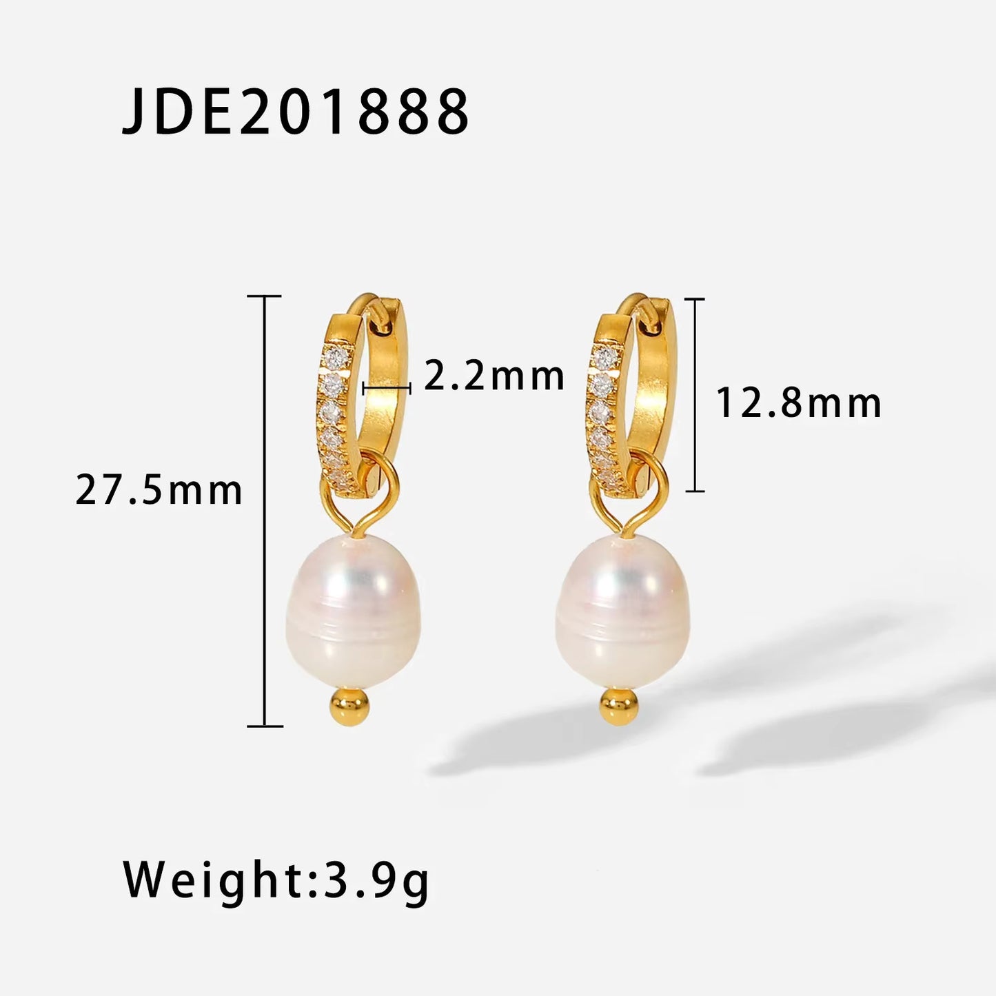 Pearl Stud Hoop Earrings