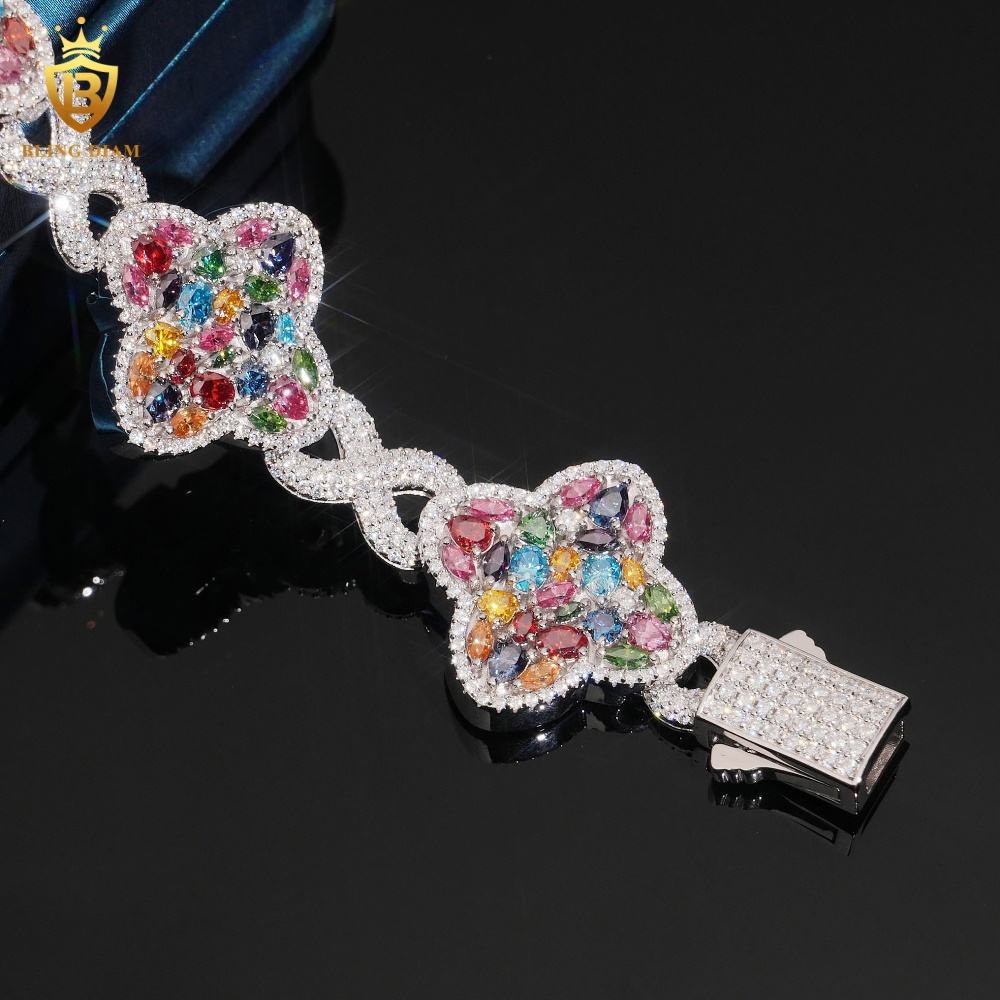 Colorful Clover Moissanite Bracelet