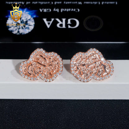 D Color VVS Moissanite Nugget Earrings