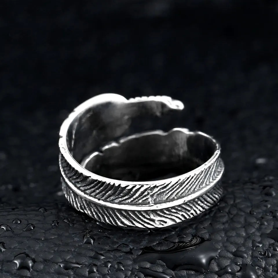 Silver Feather Ring