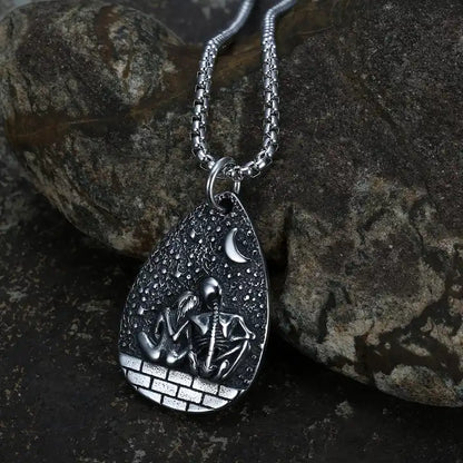 Love Life And Death Skeleton Lovers Necklace