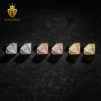 VVS Diamond-Shaped Moissanite Stud Earrings