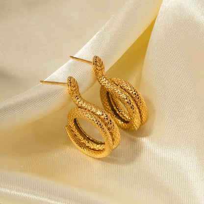 Gold Snake Earrings