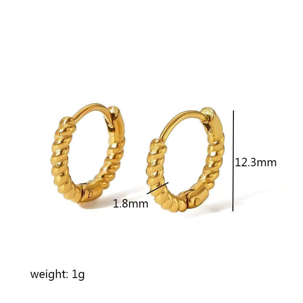 Twisted Huggie Hoop Earring
