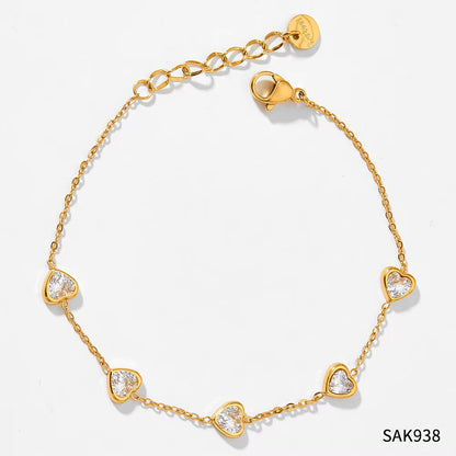 Zircon Heart Charm Bracelets