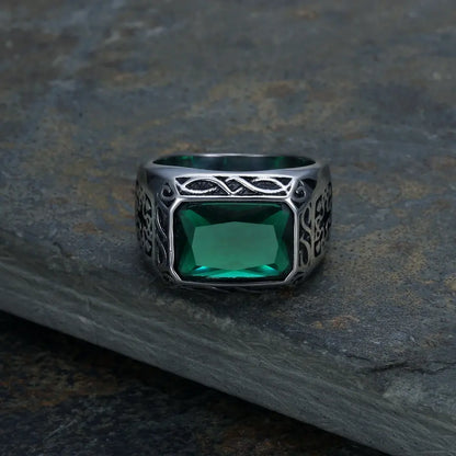 mystic knot natural raw stone ring