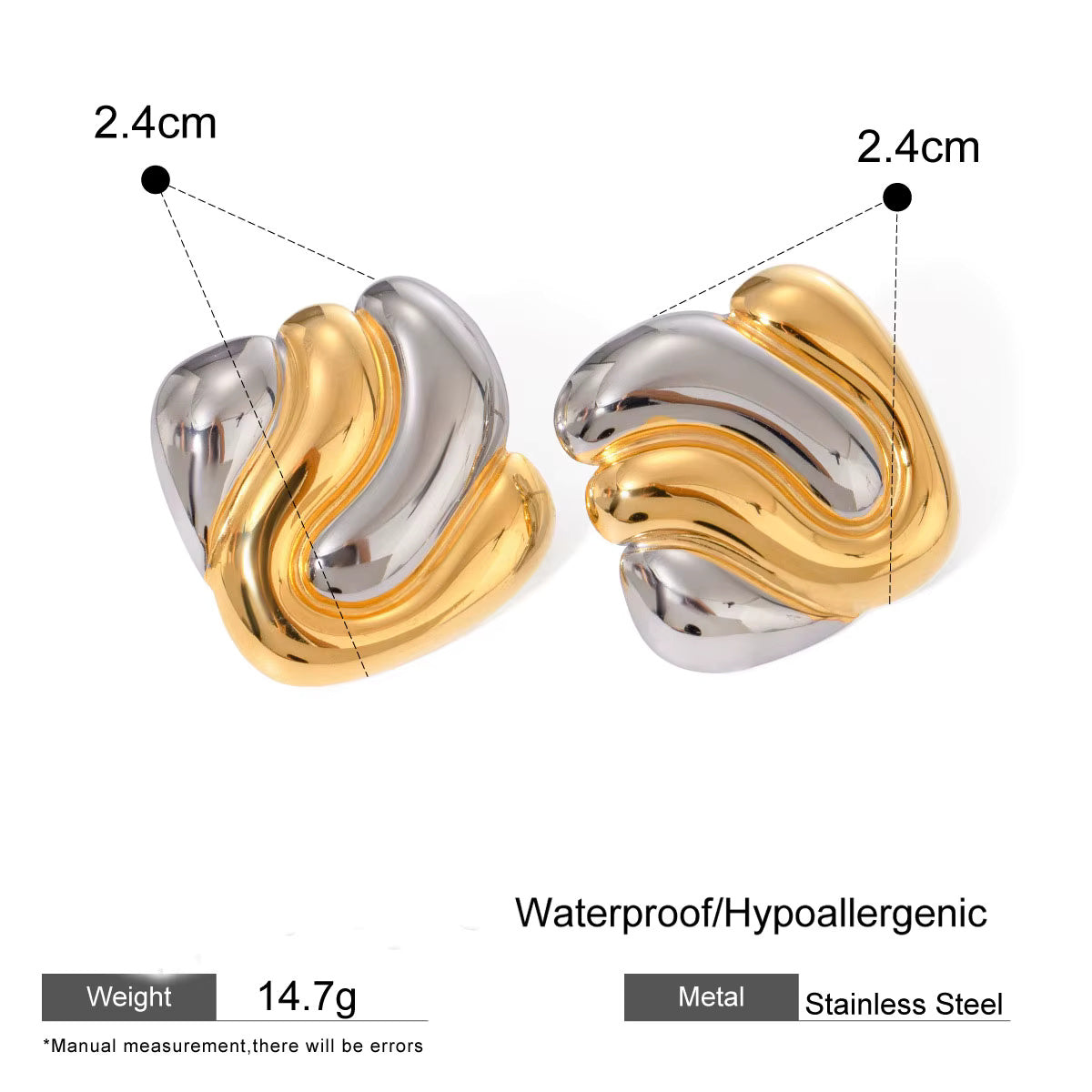 Two Tone Geometric Earrings