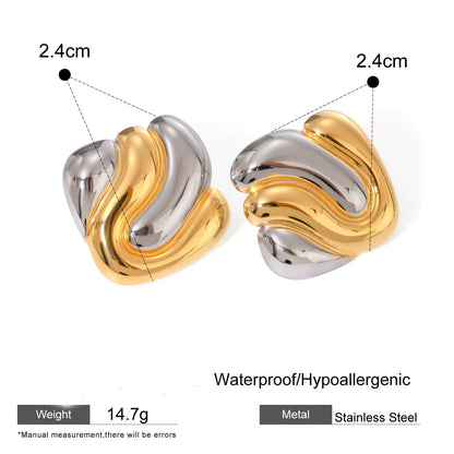 Two Tone Geometric Earrings