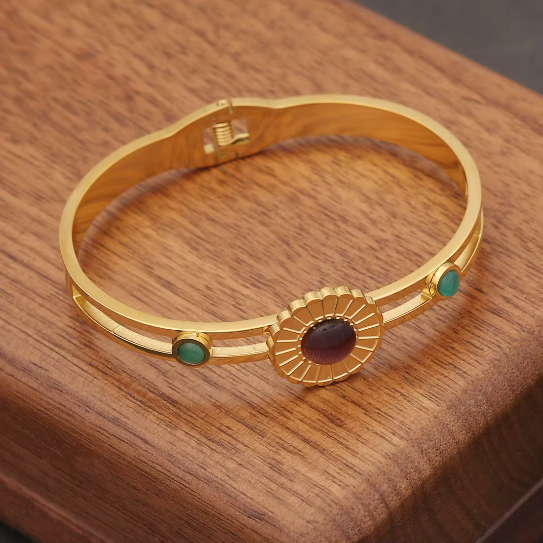 Natural Stone Vintage Bangle Bracelet