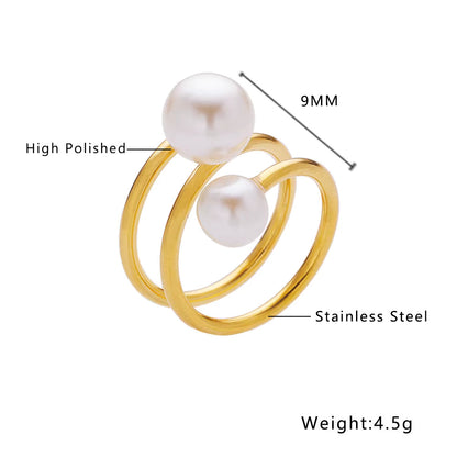 Rhinestone Pearl Ring