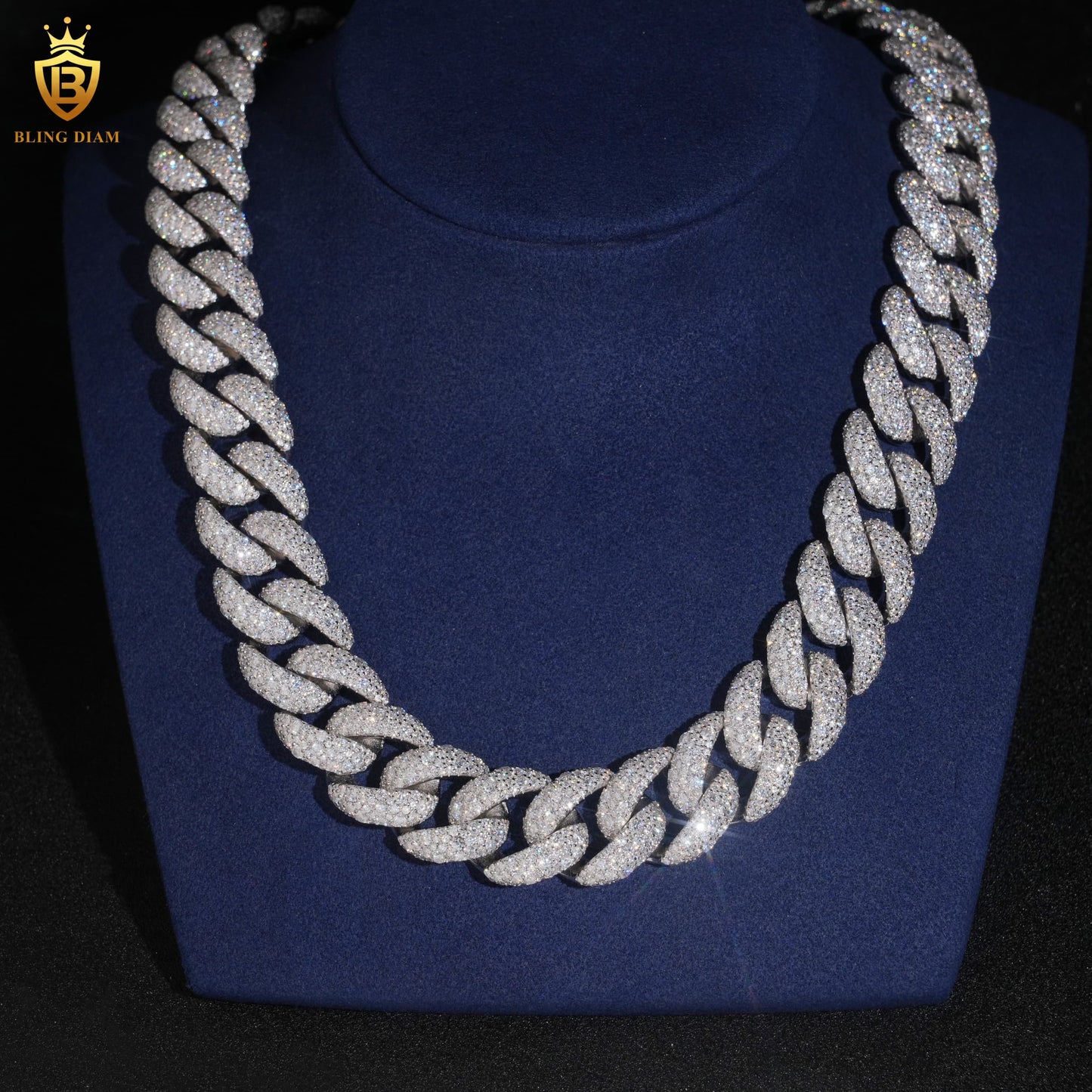 Rhodium Plated VVS 925 Sterling Silver Chain