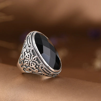 Black Agate Ring