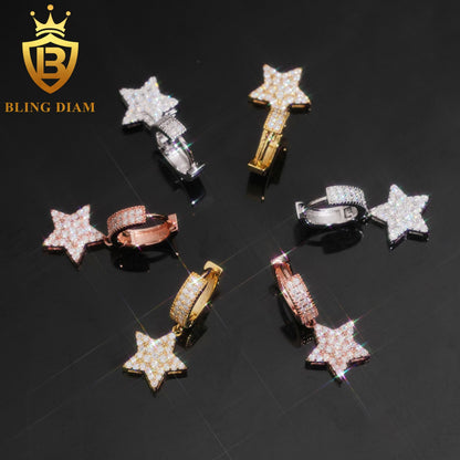 Moissanite Star Stud Earrings
