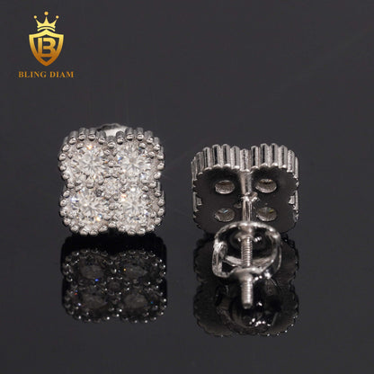 Four-Leaf Clover Moissanite Stud Earrings