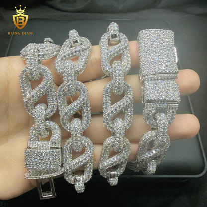 Miossanite 15mm 925 Silver VVS chain