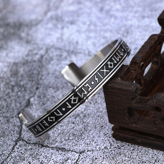 Viking Runes Open Bracelet