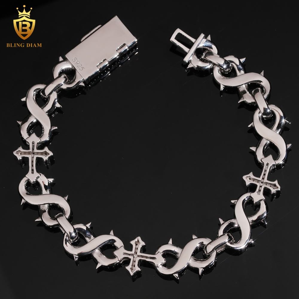 Thorn Cross Infinity Moissanite Bracelet