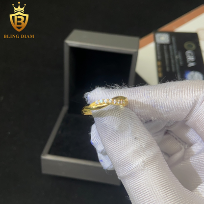 Weave-shape moissanite ring