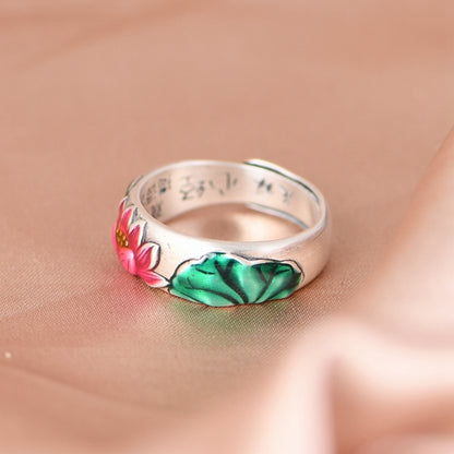 Oil Drop Lotus Leaf Adjustable Ring