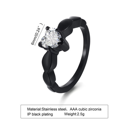 Heart Cubic Zirconia Jewelry Rings