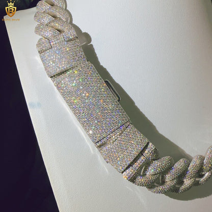 25mm D Color VVS Moissanite 925 silver chain