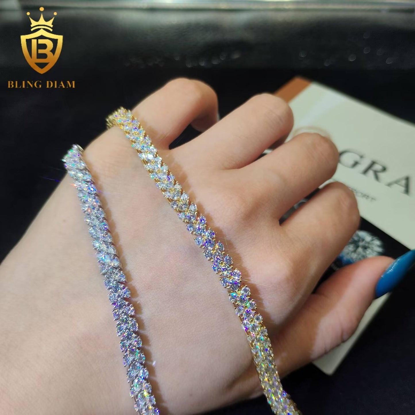 Moissanite Cluster Tennis Bracelet