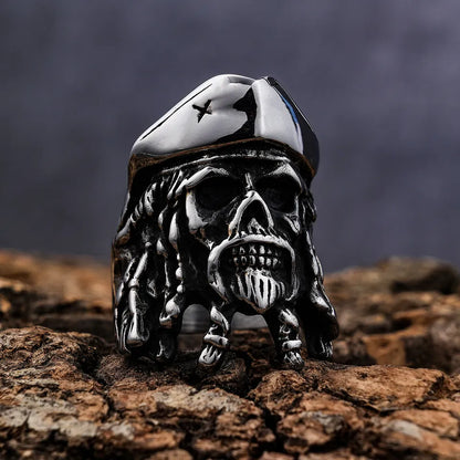 Pirate captain skull ring