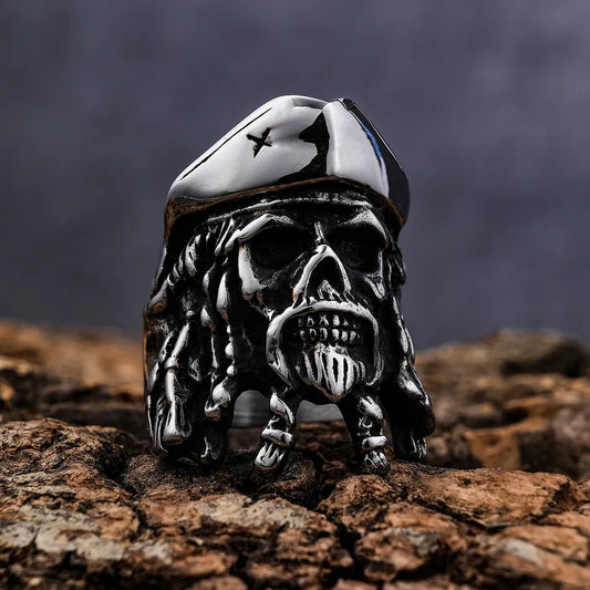 Pirate captain skull ring