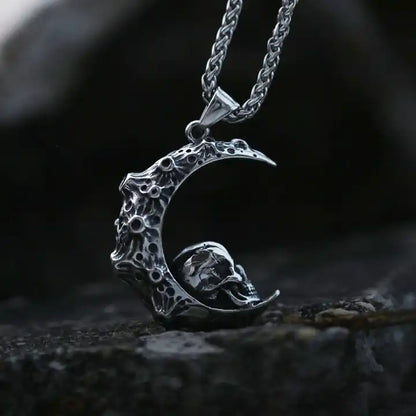 Crescent Skull Necklace