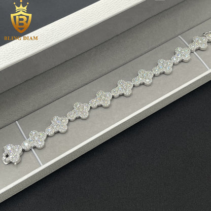Flower Cross Moissanite Bracelet