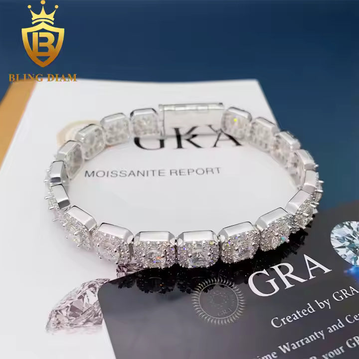Tennis Bracelet | 10mm VVS Moissanite | 925 Sterling Silver