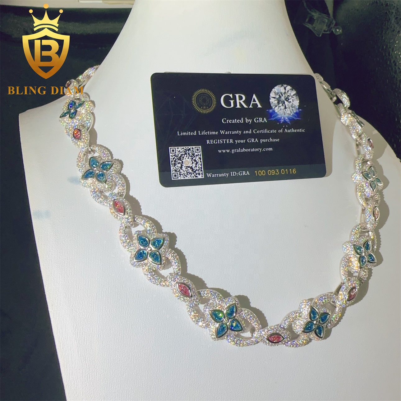 Miossanite 20mm Sterling Silver 925 Miami Cuban Link Chain