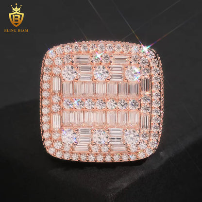 Baguette-cut iced-out ring