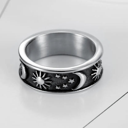 Sun and moon star ring