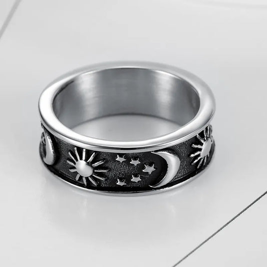 Sun and moon star ring