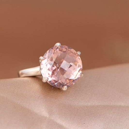 Pink Zircon Adjustable Ring