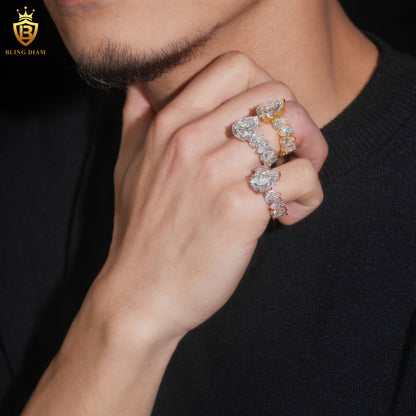 Pear-cut moissanite ring