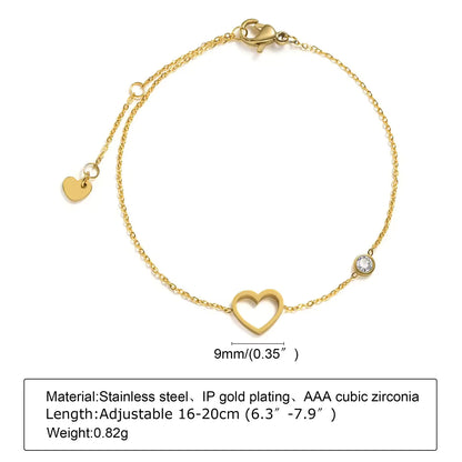 Zircon Heart Flower Bracelet