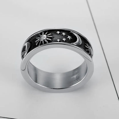 Sun and moon star ring