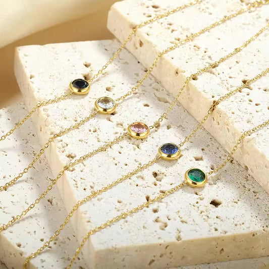 Round Zircon Pendant Bracelet