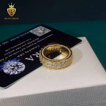 Iced-out hip-hop ring