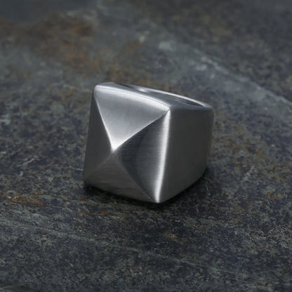 title: Geometric Stainless Ring