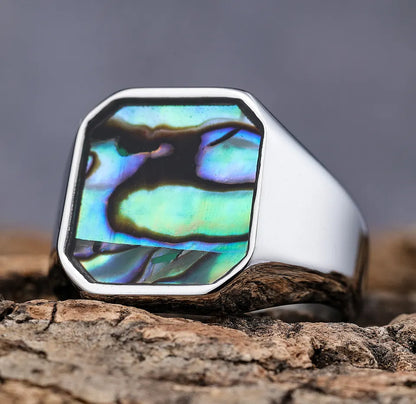Natural Abalone Shell Ring