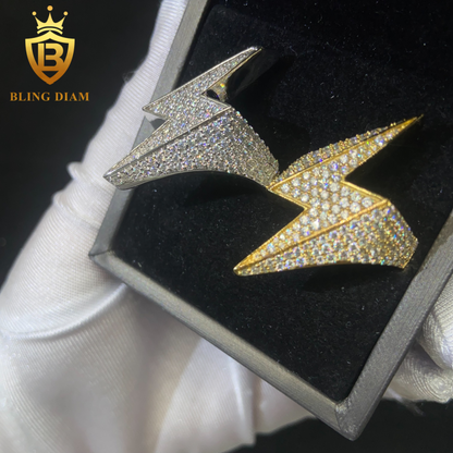 lightning-shape moissanite ring
